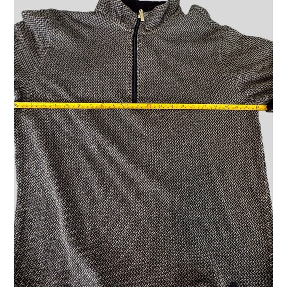 TOMMY BAHAMA 1/4 ZIP MEN Large ZIG-ZAG Chevron Grey PULLOVER SWEATER TOP Golf - Picture 3 of 7